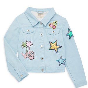 Girl's Sequin Patch Denim Jacket